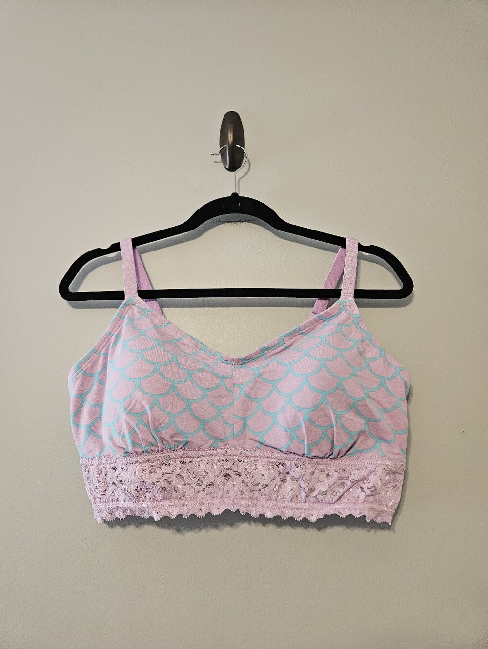 torrid Pink & Aqua Mermaid-Print Lace Bralette